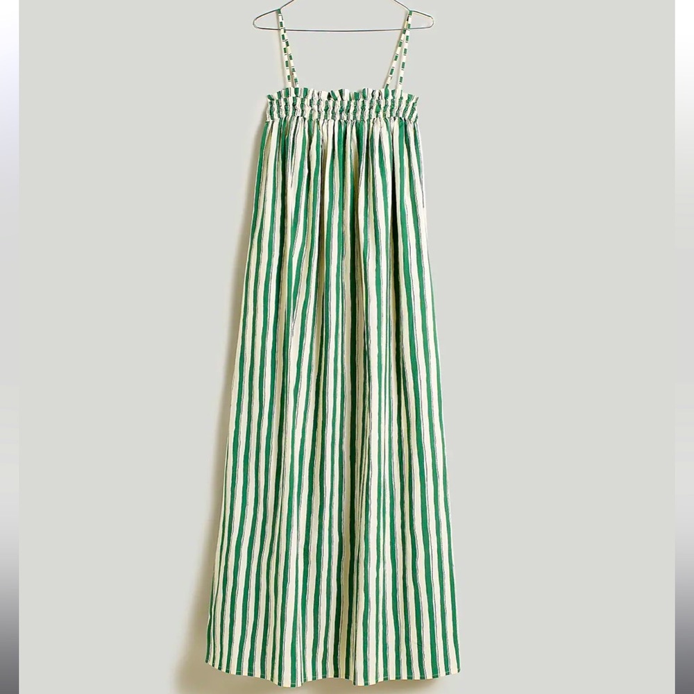 Madewell Poplin Ruffle A- line midi dress NWT